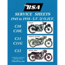 BSA C10-C10l-C11-C11g-C12 'Service Sheets' 1945-1958 for All Pre-Unit S.V. and O.H.V. Rigid, Spring Frame and Swing Arm Models