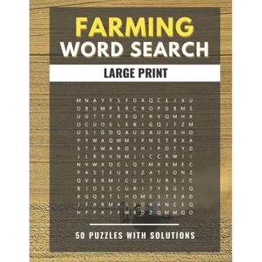Farming Word Search Large Print 50 puzzles With Solutions: The Best Holiday and Christmas Gift For Adults and Kids interessed By Farm life, Agricultur