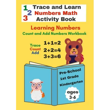 Trace and Learn Numbers Math Activity Book ages 3-6 Pre-School to 1st Grade