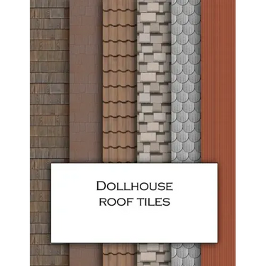 Dollhouse Roof Tiles: Roofing textured wallpaper for decorating doll's houses and model buildings. Beautiful sets of papers for your model making.