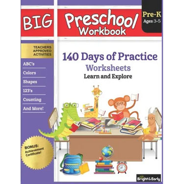 Big Preschool Workbook Ages 3 - 5: 140+ Days of PreK Curriculum Activities, Pre K Prep Learning Resources for 3 Year Olds, Educational Pre School Book