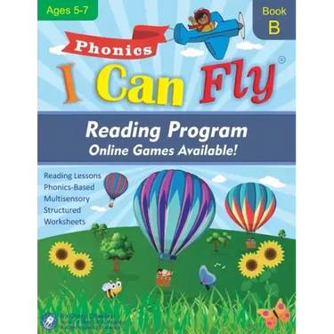 I Can Fly Reading Program with Online Games, Book B: Orton-Gillingham Based Reading Lessons for Young Students Who Struggle with Reading and May Have
