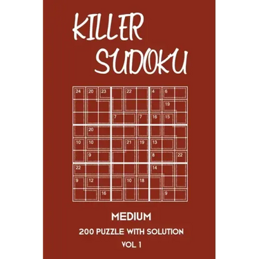 Killer Sudoku Medium 200 Puzzle WIth Solution Vol 1: 9x9, Advanced sumoku Puzzle Book, 2 puzzles per page