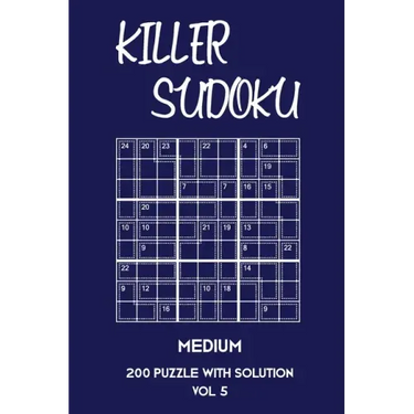 Killer Sudoku Medium 200 Puzzle With Solution Vol 5: 9x9, Advanced sumoku Puzzle Book, 2 puzzles per page