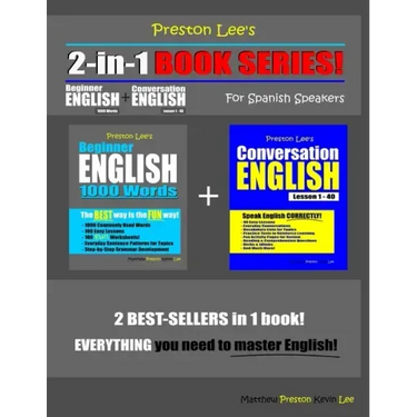 Preston Lee's 2-in-1 Book Series! Beginner English 1000 Words & Conversation English Lesson 1 - 40 For Spanish Speakers