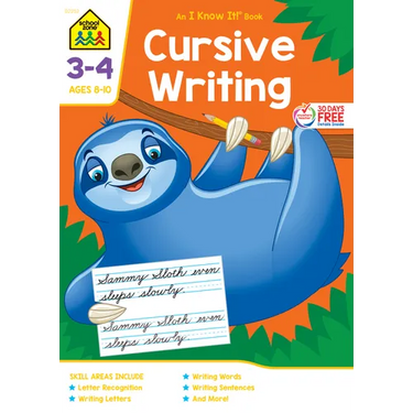 School Zone Cursive Writing Grades 3-4 Workbook