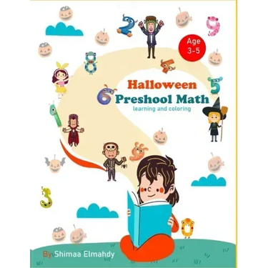 Halloween preschool math learning and coloring