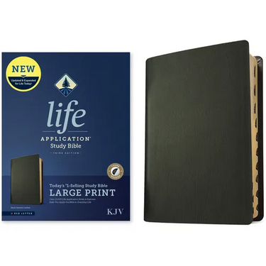 KJV Life Application Study Bible, Third Edition, Large Print (Genuine Leather, Black, Indexed, Red Letter)