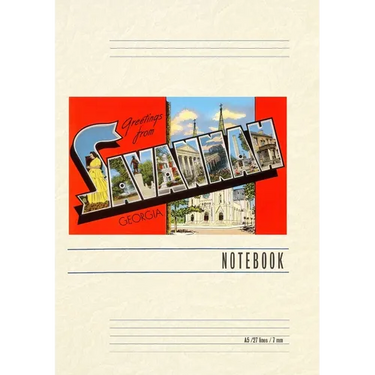 Vintage Lined Notebook Greetings from Savannah
