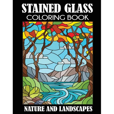 Stained Glass Coloring Book: Nature and Landscapes