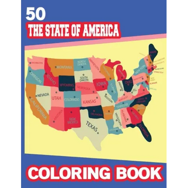 50 The State of America Coloring books: National parks of the usa childrens book States activity book maps