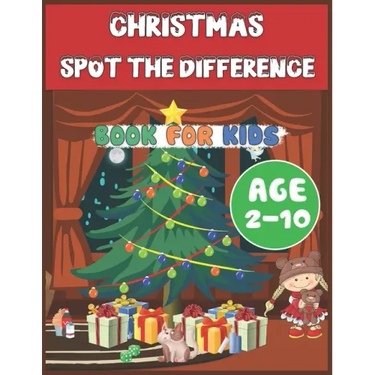 Christmas Spot The Difference Book for Kids Age 2-10: Find differences! Activity Workbook for Smart Little Children Toddlers and Teens Learning Concen
