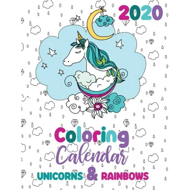 2020 Coloring Calendar Unicorns & Rainbows