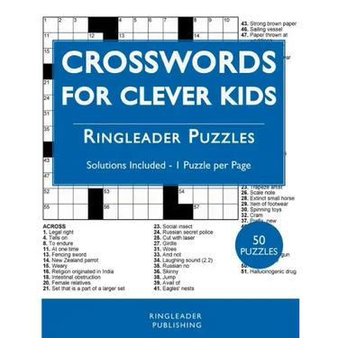 Crosswords For Clever Kids: 50 Crossword Puzzles For Bright and Intelligent Children, Brain Exercise, Vocab Learning
