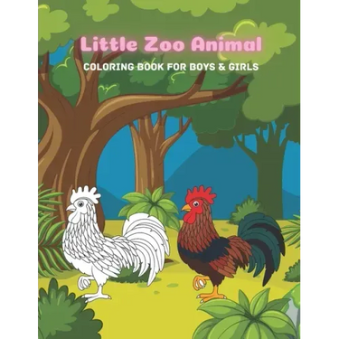 Little Zoo Animal - Coloring Book For Boys & Girls