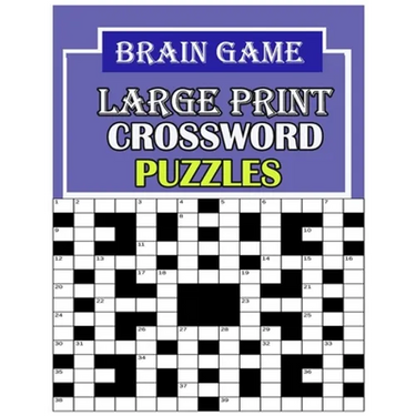 Brain game large print: crossword puzzle book