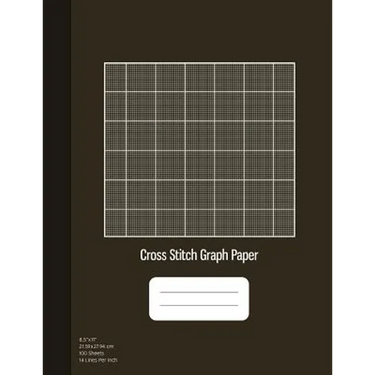 Cross Stitch Graph Paper: 14 Lines Per Inch, Graph Paper for Embroidery and Needlework, 8.5''x11'', 100 Sheets, Bronze Cover