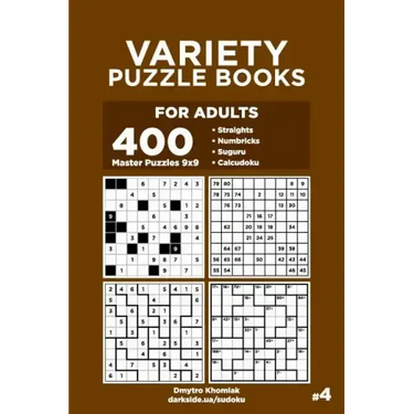 Variety Puzzle Books for Adults - 400 Master Puzzles 9x9: Straights, Numbricks, Suguru, Calcudoku (Volume 4)