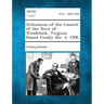 Ordinances of the Council of the Town of Woodstock, Virginia Passed Finally Dec. 4, 1906
