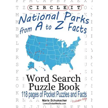 Circle It, National Parks from A to Z Facts, Pocket Size, Word Search, Puzzle Book