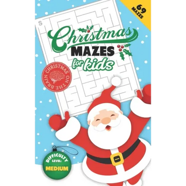 Christmas Mazes for Kids 69 Mazes Difficulty Level Medium: Fun Maze Puzzle Activity Game Books for Children - Holiday Stocking Stuffer Gift Idea - San