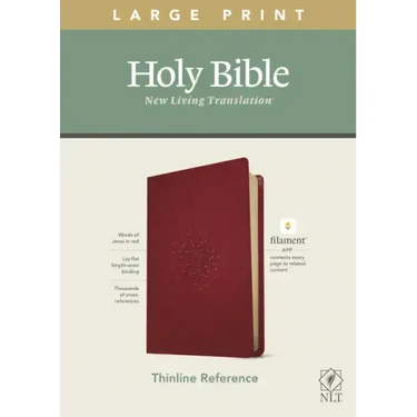 NLT Large Print Thinline Reference Bible, Filament Enabled Edition (Red Letter, Leatherlike, Berry)
