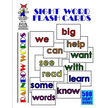 Sight Word Flash Cards: 500 Rainbow Words