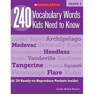 240 Vocabulary Words Kids Need to Know: Grade 5: 24 Ready-To-Reproduce Packets Inside!