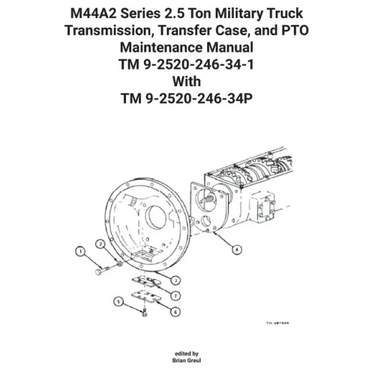 M44A2 Series 2.5 Ton Military Truck Transmission, Transfer Case, and PTO Maintenance Manual TM 9-2520-246-34-1 With TM 9-2520-246-34P
