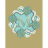 M: 100 Pages 8.5" X 11" Monogram Notebook College Ruled Line Paper