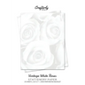 Vintage White Roses Stationery Paper: Cute Letter Writing Paper for Home, Office, 25 Count, Floral Print