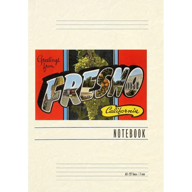 Vintage Lined Notebook Greetings from Fresno, California