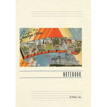 Vintage Lined Notebook Greetings from Arkansas