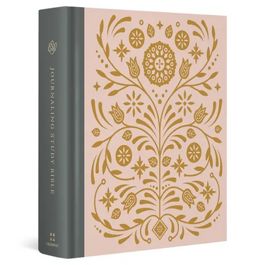 ESV Journaling Study Bible (Cloth Over Board, Blush/Ochre, Floral Design)