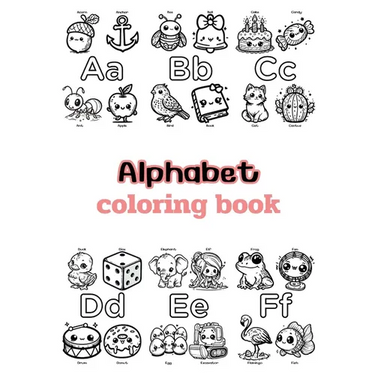Alphabet coloring book: Children's coloring pages + word search puzzles