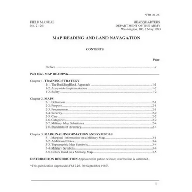 FM 21-26 Map Reading and Land Navigation 1993, by United States. Department of t