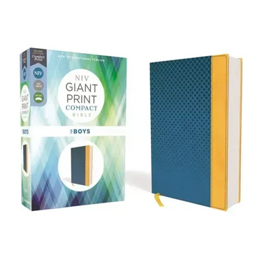 Niv, Giant Print Compact Bible for Boys, Leathersoft, Blue, Red Letter Edition, Comfort Print