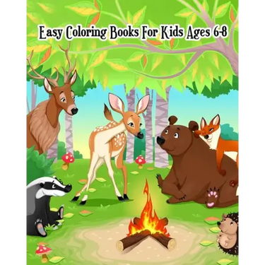 Easy Coloring Books For Kids Ages 6-8: Coloring & Activities (Mazes, Counting, Find Two Same Pictures, Find The Differences Games & Dot To Dot For Kid