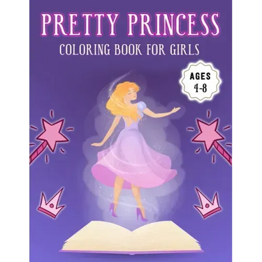 Pretty Princess Coloring Book for Girls Ages 4-8: Amazing Featuring illustration Princess Coloring Book for Girls (8.5" x 11") Improve Creativity, Ski