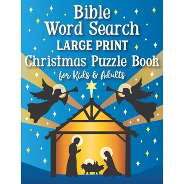 Bible Word Search Large Print Christmas Puzzle Book for Kids and Adults