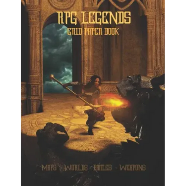 RPG Legends Grid Paper Book: Large 8.5x11 Inch 5x5 Graph Paper Role Play Book, Design Maps, Fantasy Worlds and Battles