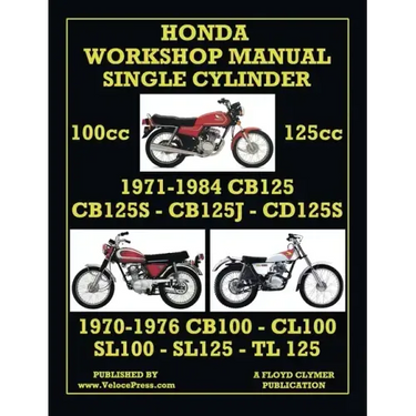 HONDA 100cc & 125cc SINGLE CYLINDER 1970-1984 WORKSHOP MANUAL