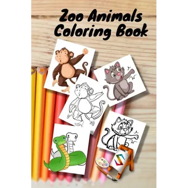 Zoo Animals Coloring Book: size 6 x 9 in for girls and boys aged 2 to 6 years old