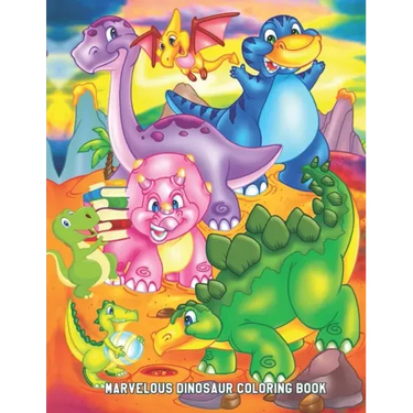 Marvelous Dinosaur Coloring Book: Easy Educational Coloring Pages of Dinosaurs for Boys & Girls Ages 2-4, 4-8
