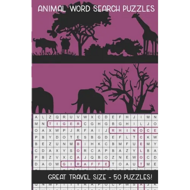 Animal Word Search Puzzles: Great Travel Size, 50 Seek and Find, Word Circle Pencil Puzzles for Kids and Adults