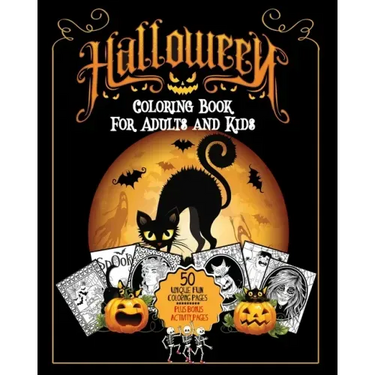 Halloween Coloring Book: For Adults and Kids A Fun Stress Free Activity Featuring Spooky Character Designs to Color - Witches, Jack-O-Lanterns,
