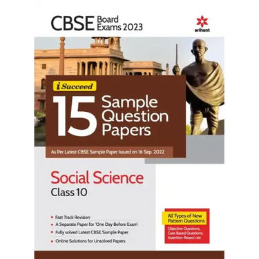 CBSE Board Exam 2023 I-Succeed 15 Sample Question Papers SOCIAL SCIENCE Class 10th