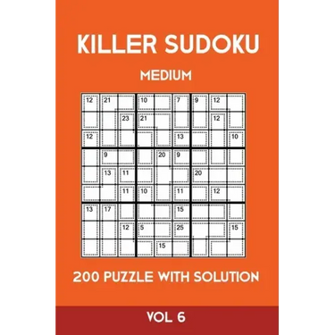 Killer Sudoku Medium 200 Puzzle WIth Solution Vol 6: Advanced Puzzle Sumdoku Book,9x9, 2 puzzles per page