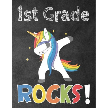 1st Grade Rocks!: Funny Back To School notebook, Gift For Girls and Boys,109 College Ruled Line Paper, Cute School Notebook, School Comp