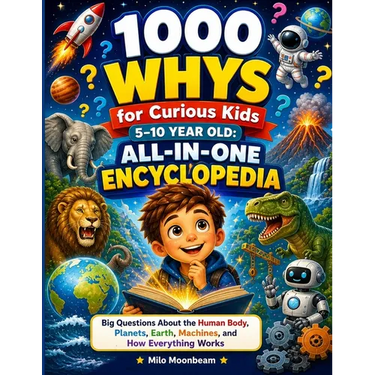 1000 Whys for Curious Kids 5-10 Year Old; All-in-One Encyclopedia: Big Questions About the Human Body, Planets, Earth, Machines, and How Everything Wo